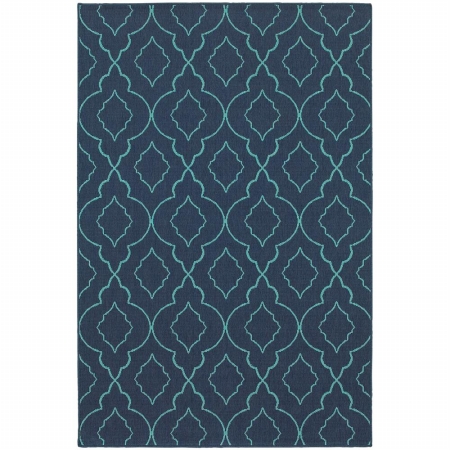 Oriental Weavers Meridian 7541B 8' Round  Round - Navy/ Blue-Polypropylene