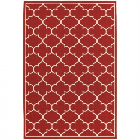 Oriental Weavers Meridian 1295R 8' Round  Round - Red/ Ivory-Polypropylene