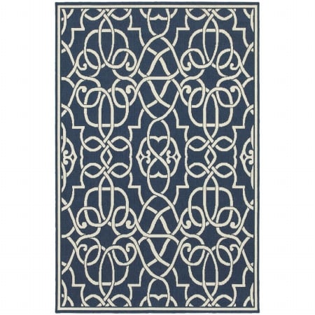 Oriental Weavers Meridian 2205B 8' Round Round - Navy/ Ivory-Polypropylene