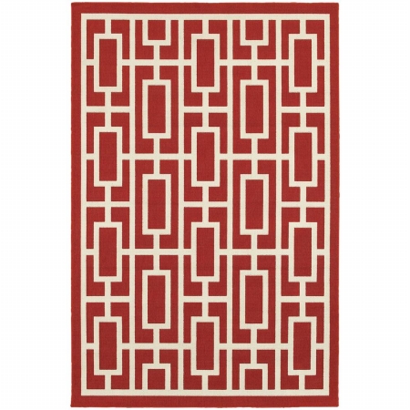 Oriental Weavers Meridian 9754R 8' Round Round - Red/ Ivory-Polypropylene