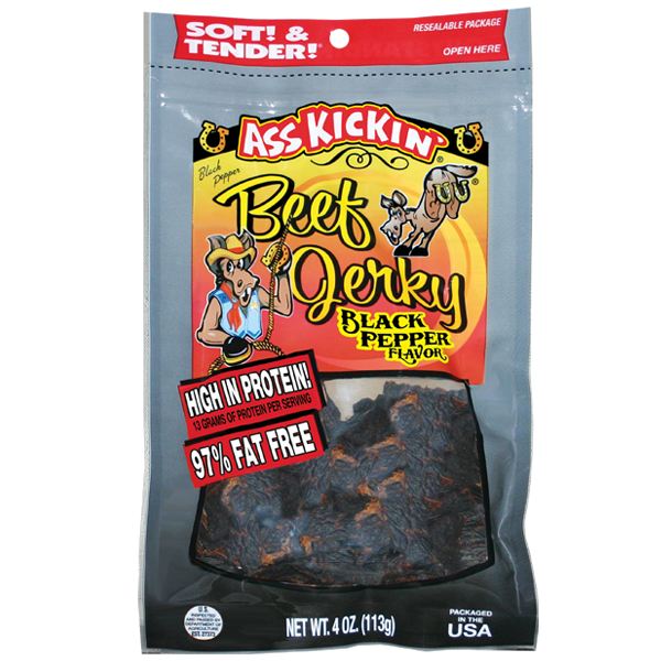 Picture of Ass Kickin AK775 Black Pepper Beef Jerky&#44; 4 oz