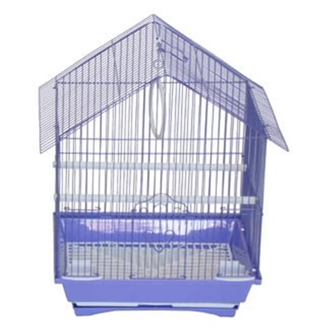 YML Group A1114MPUR 11 x 9 x 16 in. House Top Style Small Parakeet Cage  Purple