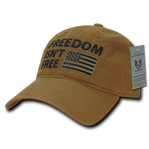 A03-1FIF-COY Freedom Isnt Relaxed Graphic Cap, Coyote