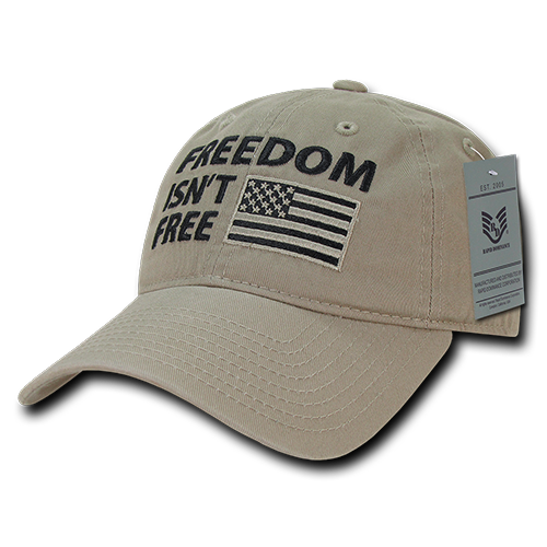 A03-1FIF-KHA Freedom Isnt Relaxed Graphic Cap, Khaki