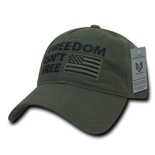 Freedom Isnt Relaxed Graphic Cap, Olive