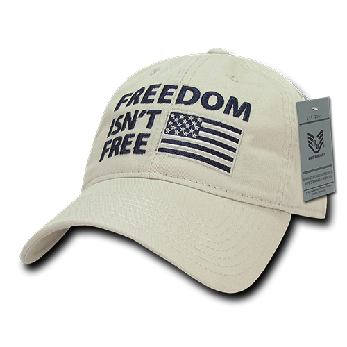 A03-1FIF-STN Freedom Isnt Relaxed Graphic Cap, Stone