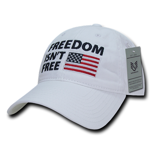 A03-1FIF-WHT Freedom Isnt Relaxed Graphic Cap, White