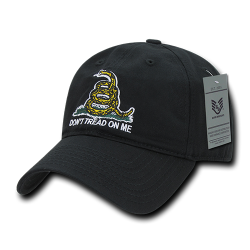 Gadsden Flag Relaxed Graphic Cap, Black