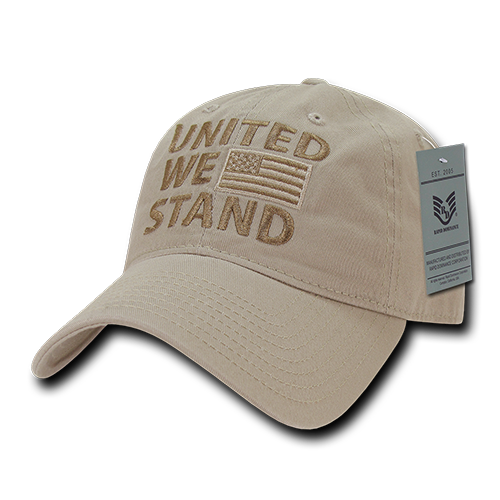 A03-1UWS-KHA United We Stand Relaxed Graphic Cap, Khaki