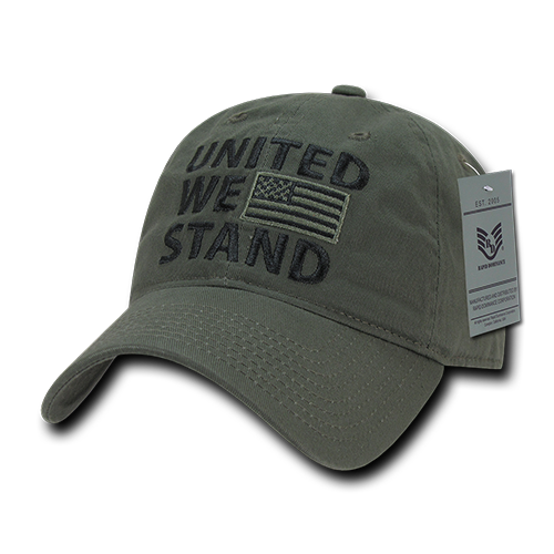 A03-1UWS-OLV United We Stand Relaxed Graphic Cap, Olive