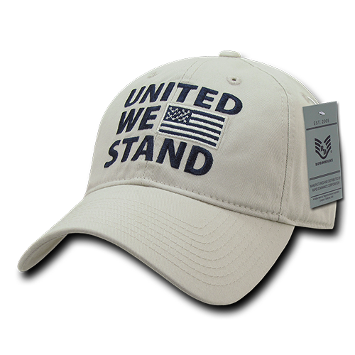 A03-1UWS-STN United We Stand Relaxed Graphic Cap, Stone