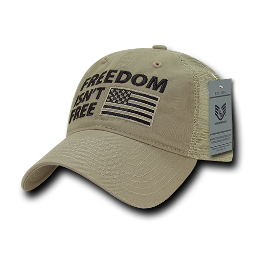 Freedom Relaxed Trucker USA Cap, Khaki