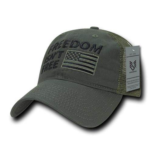 Freedom Relaxed Trucker USA Cap, Olive
