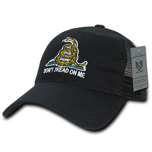Gadsden Flag Relaxed Trucker USA Cap, Black