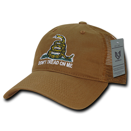 Gadsden Flag Relaxed Trucker USA Cap, Coyote