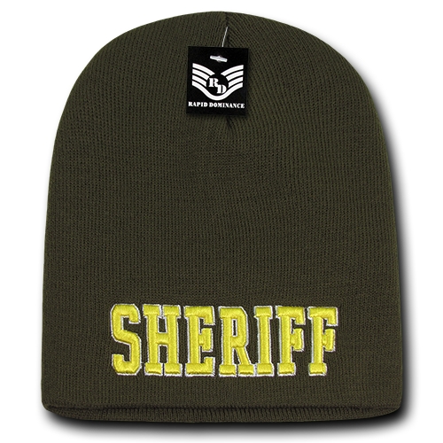 R90-SHERIFF-OLV Sheriff Public Safety Knit Caps, Olive