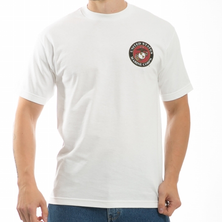 Basic Marines Emb Military T Shirt, White - Large