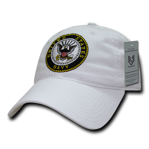 S78-NAV-WHT Relaxed Cotton Caps, Navy & White