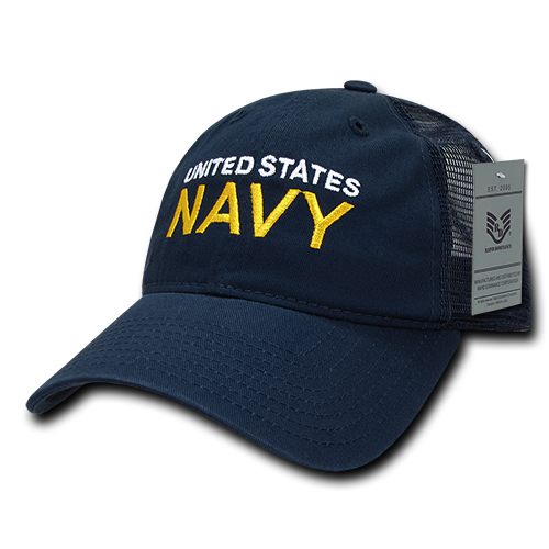 S79-NVY-NVY Relaxed Trucker Caps, Navy