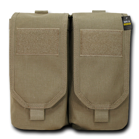 RAPDOM Tactical Double AR Mag Pouch with Cover, Khaki