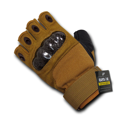Half Finger Knuckle Glove, Coyote - Extra Small