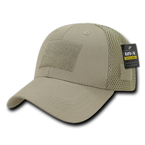 T80-KHA Low Crown Mesh Tactical Caps, Khaki