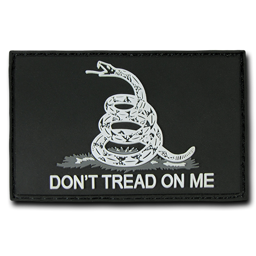 3 x 2 in. Rubber Patch Gadsden Flag, Black