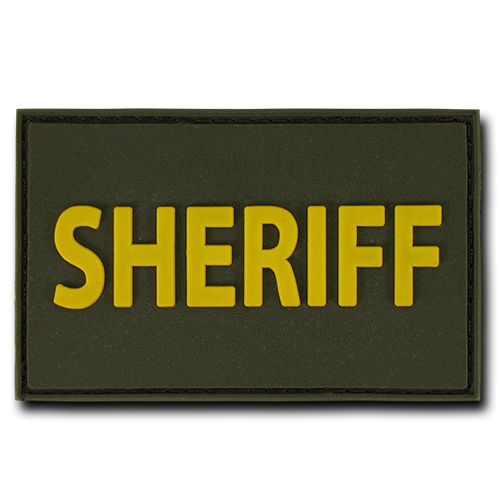 T90-SHE-OLV 3 x 2 in. Sheriff Rubber Patch, Olive