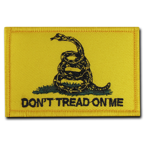 T91-GDA-GLD 3 x 2 in. Gadsden Flag Canvas Patch, Gold