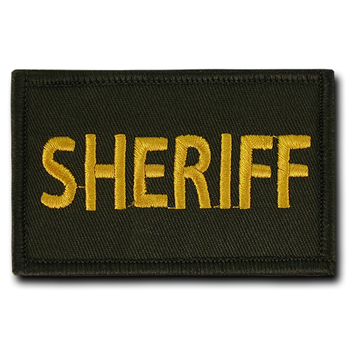 T91-SHE-OLV 3 x 2 in. Sheriff Canvas Patch, Olive