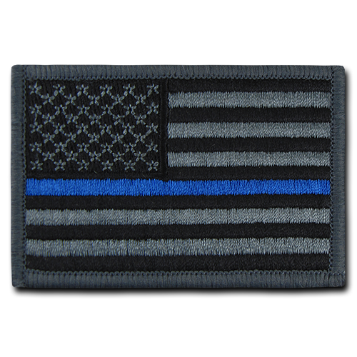 Thin Blue Line USA Canvas Patch - Blue - 3 x 2 in. - Durable Embroidery