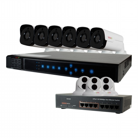 RU161T3GB6G-3T Ultra HD 16 Channel 3TB Network Video Recorder Surveillance System with 4 Megapixel 9 Bullet Cameras -  REVO America