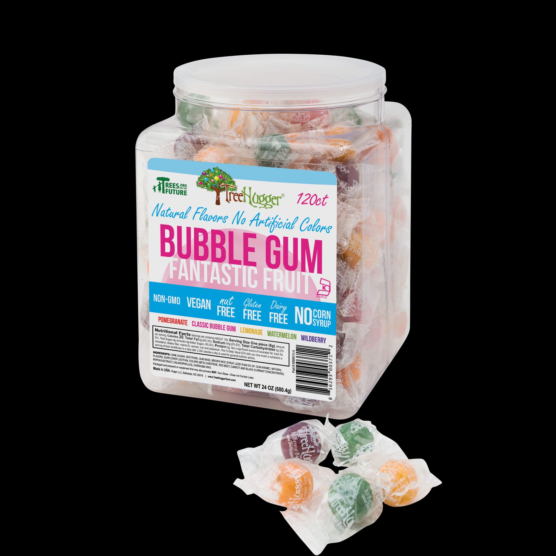 Picture of Ruger 400435 Tree Hugger Tubs Bubble Gum with Fantastic Fruit Assortment, 120 Count