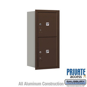 6 Door High Unit 23.5 in. Double Column 4C Horizontal Mailbox with Front Loading USPS 2 PL6 - Stand Alone Parcel Locker, Sandstone