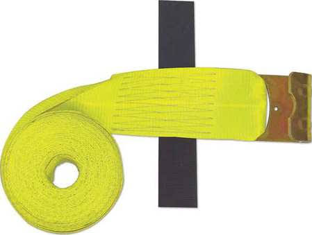 SLTHF430YI 15000 Flat Hook Winch Strap with Hook & Loop Storage Fastener, 4 in. x 30 ft.