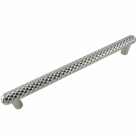 12 in. Center to Center 14 in. Polished Nickel Quilt Oversize Pull