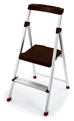 2 Step Lightweight Aluminum Step Stool with Project Top