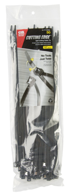 True Value 208452 11 in. Black Cable Tie, Pack of 50