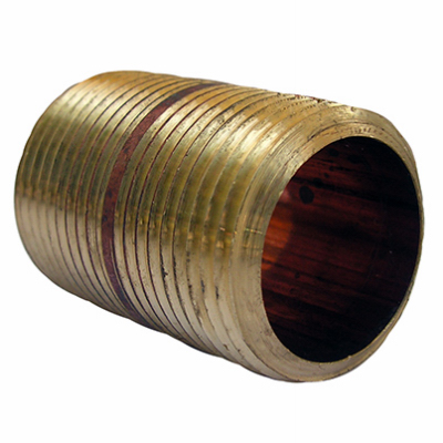 0.75 x 1.5 Short Brass Nipple