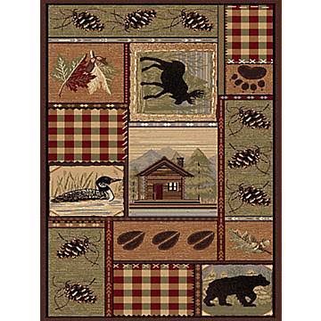 NTR6548 4x6 Nature Lodge Area Rug, Brown - 3 ft. 11 in. x 5 ft. 3 in -  Tayse Rugs