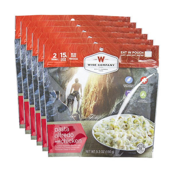Picture of Wise 05-902 Outdoor Pasta Alfredo with Chicken 2 Serving Pouch - 6 Per Pack