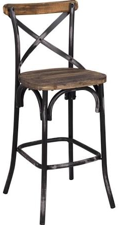 Picture of Acme 96640 43 x 20 x 18 in. Zaire Bar Chair&#44; Walnut & Antique Black