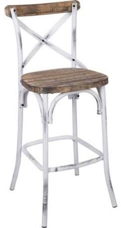 Picture of Acme 96642 43 x 20 x 18 in. Zaire Bar Chair&#44; Walnut & Antique White