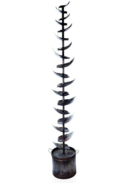 Picture of Alpine Corp MCC390L-SL Metal Silver Tiered Fountain