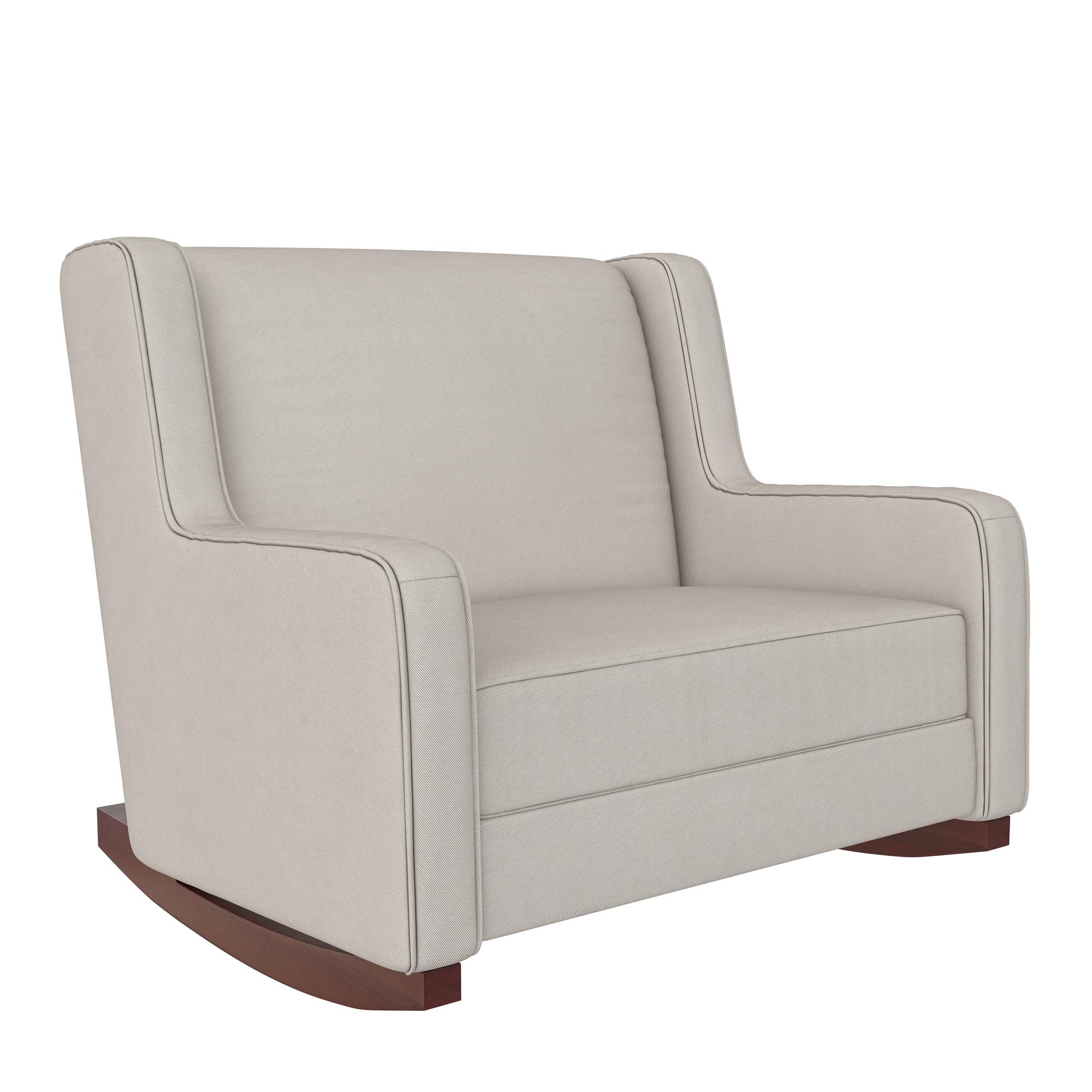 WM6094-DO Hadley Microfiber Double Rocker Chair, Beige -  Baby Relax