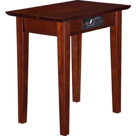 Picture of Atlantic Furniture AH13114 Shaker Chair Side Table with Charger, Walnut
