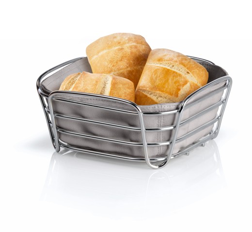 Picture of Blomus 63667 Small Wire Serving Bread Basket - Taupe Insert
