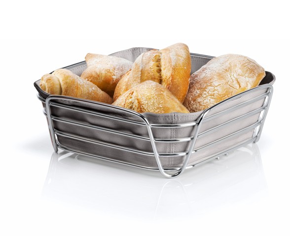Picture of Blomus 63668 Large Wire Serving Bread Basket - Taupe Insert