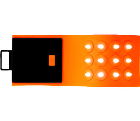 Magnetic Silicone Orange 12 LED Flex ORANGE Flashlight 3 Functions Handsfree (42650)