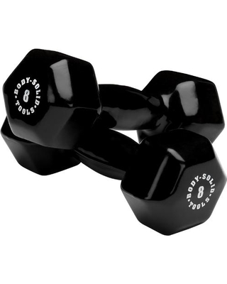 Picture of Body Solid BSTVD8PR 8 lbs Vinyl Dumbell&#44; Black - Pair
